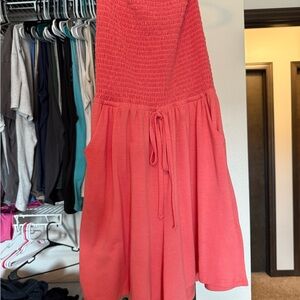 Zenana Coral Strapless Romper